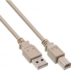 InLine Basic USB 2.0 cable, beige, AM/BM, 2m