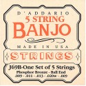 D'Addario banjostrenge 5-strenget, Ball End